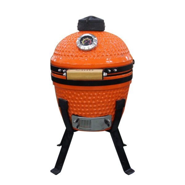 YNNI 13-inch Kamado Oven BBQ - Grill Egg with Black Powder Coated Stand - Ideal for smaller patios and balcony's.