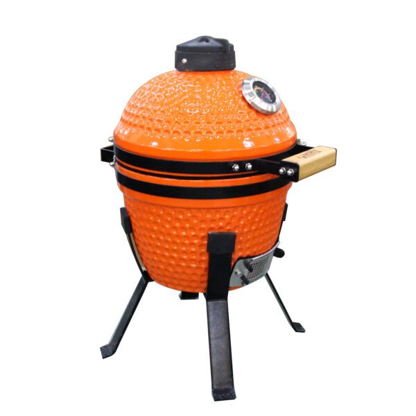 YNNI 13-inch Kamado Oven BBQ - Grill Egg with Black Powder Coated Stand - Ideal for smaller patios and balcony's.