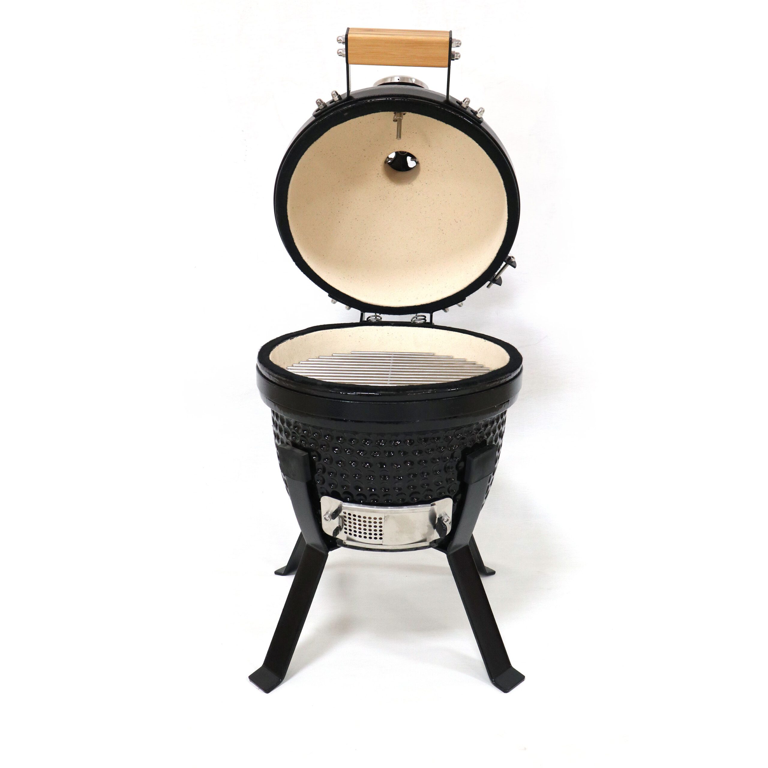 YNNI 13-inch Kamado Oven BBQ - Grill Egg with Black Powder Coated Stand - Ideal for smaller patios and balcony