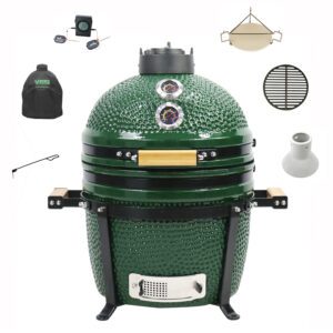 YNNI 15.7-inch Medium Kamado Oven BBQ - Grill Egg Bundle with Accessories.