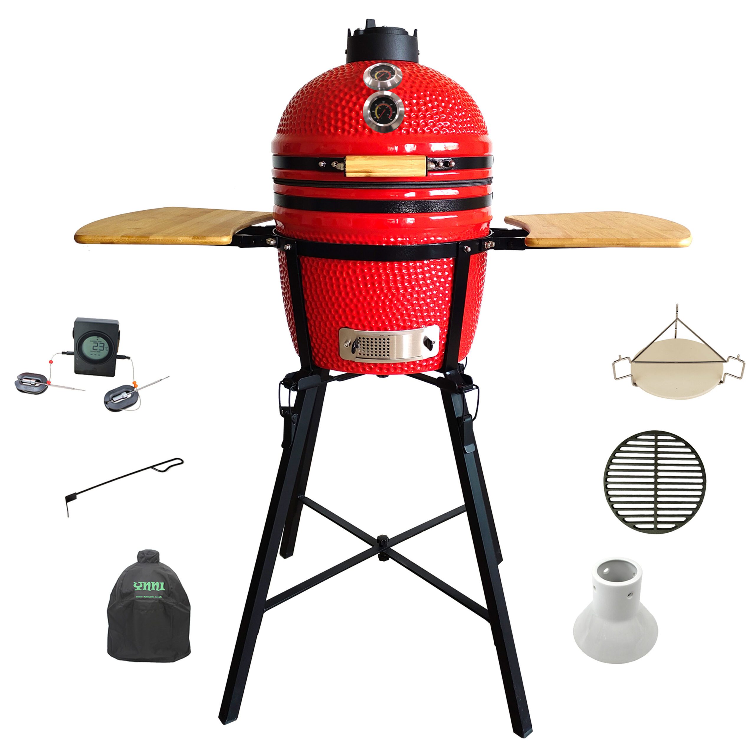 YNNI 15.7-inch Medium Kamado Oven BBQ - Table Stand Bundle with Accessories. - Image 2