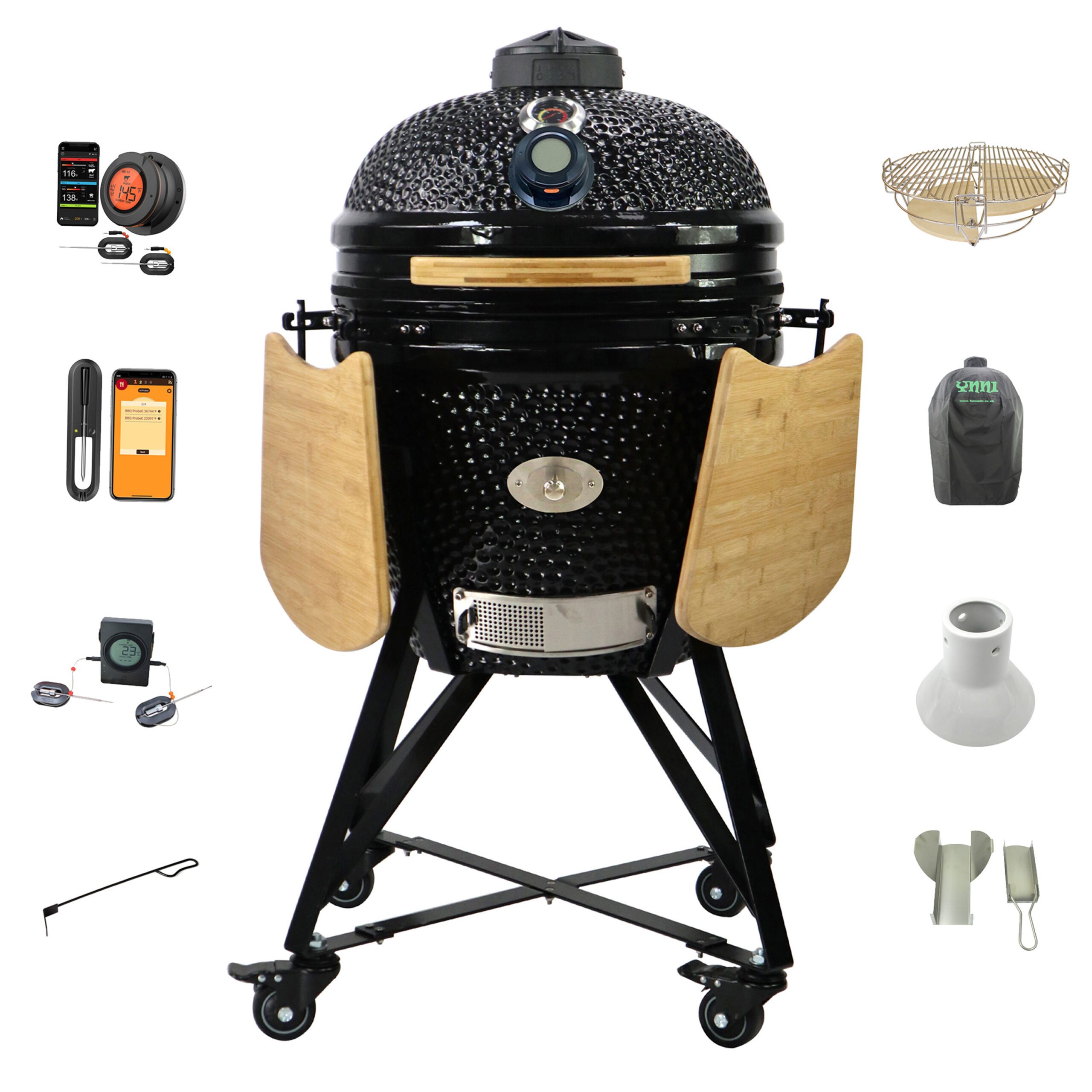 YNNI 21.1-inch Extra Large Kamado Oven - Chip Feeder Bundle with Accessories. - Image 3
