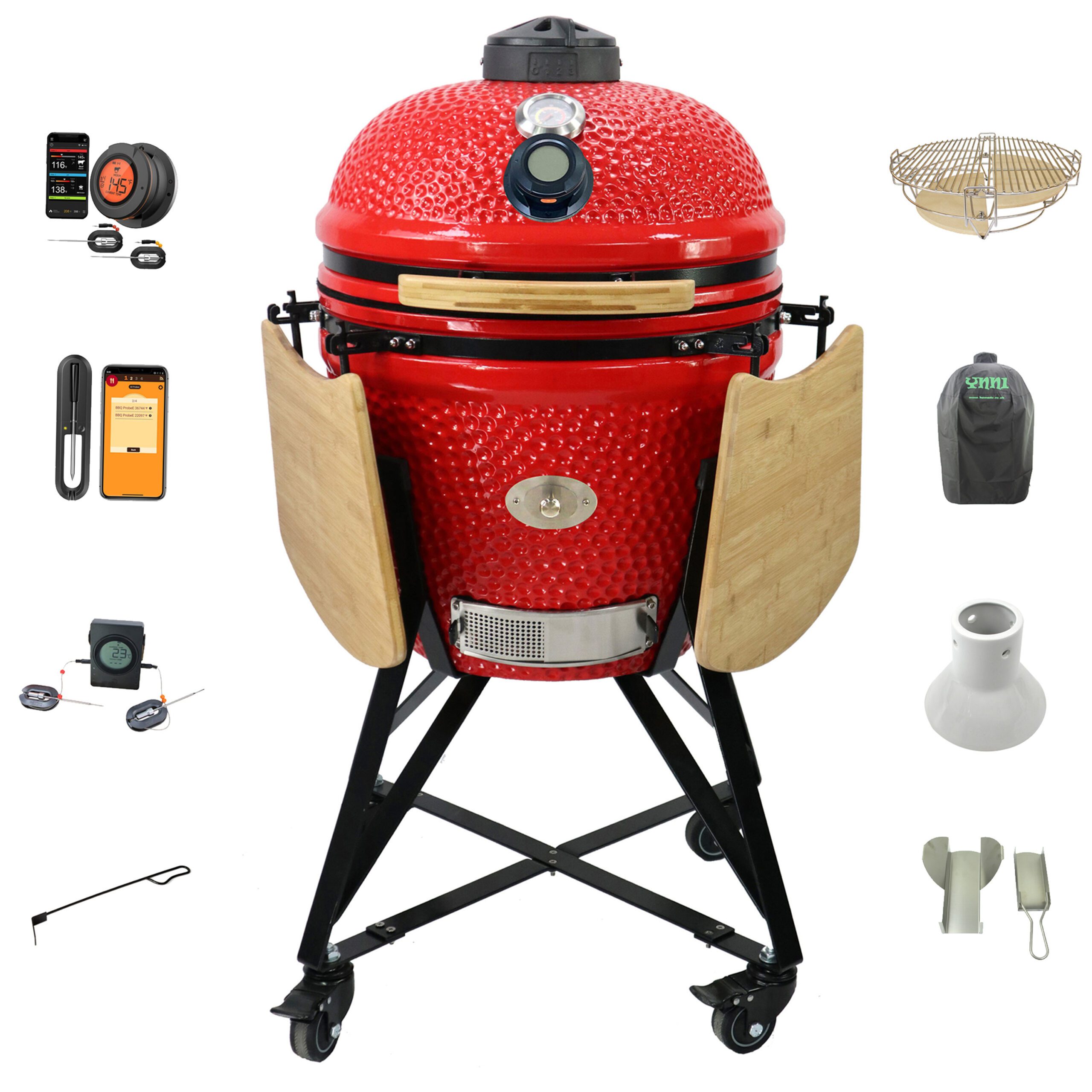 YNNI 21.1-inch Extra Large Kamado Oven - Chip Feeder Bundle with Accessories. - Image 2