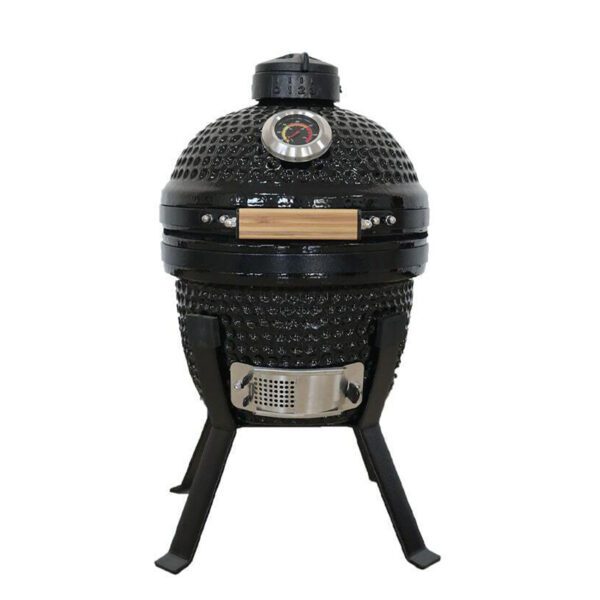 YNNI 13-inch Kamado Oven BBQ - Grill Egg with Black Powder Coated Stand - Ideal for smaller patios and balcony's.
