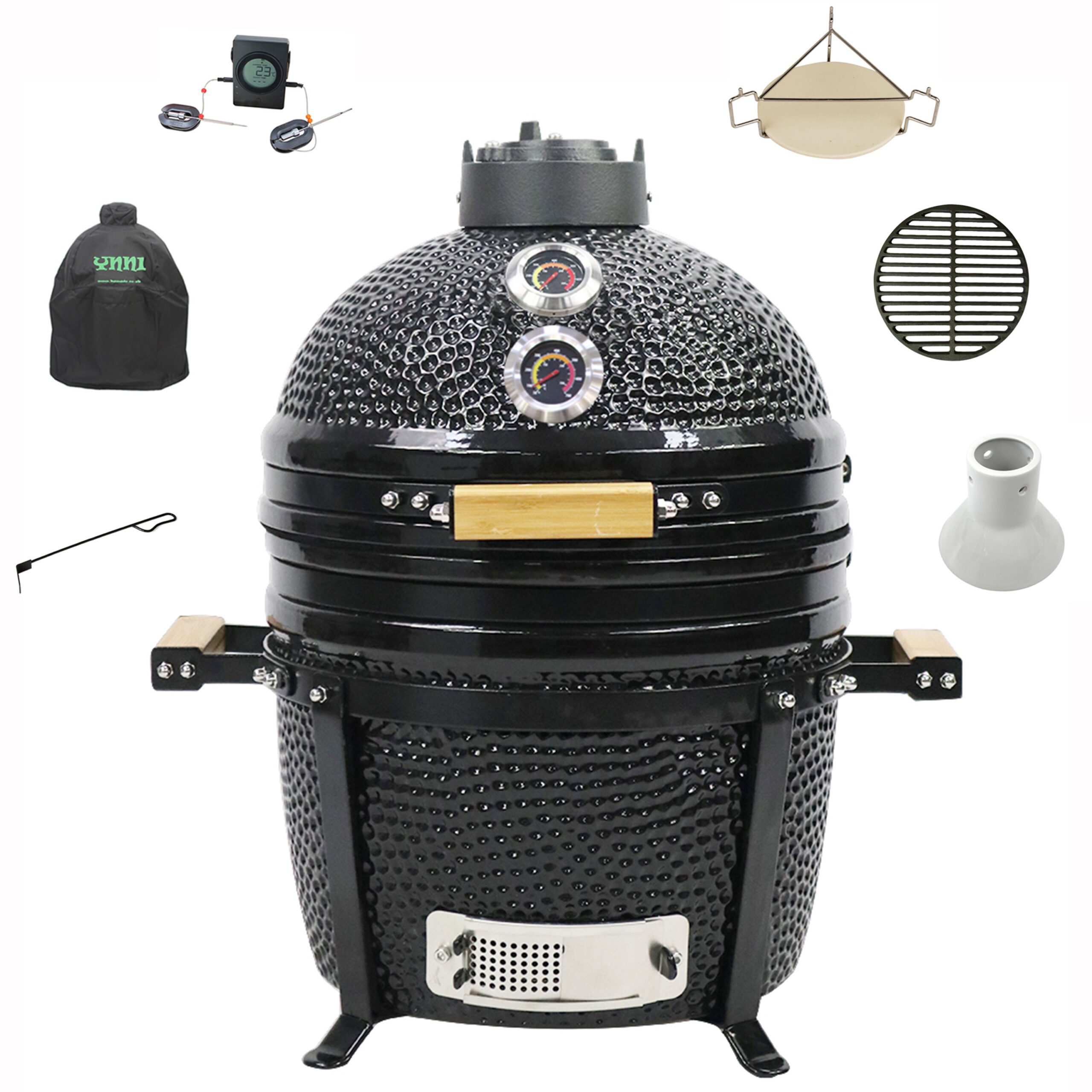 YNNI 15.7-inch Medium Kamado Oven BBQ - Grill Egg Bundle with Accessories. - Image 2