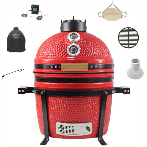 YNNI 15.7-inch Medium Kamado Oven BBQ - Grill Egg Bundle with Accessories.